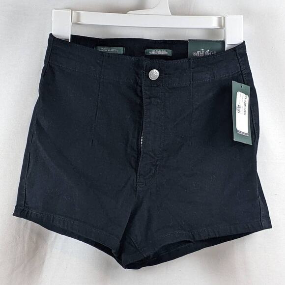 Wild Fable Super High Rise Jean Shorts Black 2 Denim Classic Back Patch Pockets - Picture 1 of 11
